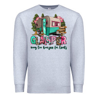 Heather Grey glamper way too boujee for tents 2 Premium Sweatshirt - RanaPortraitStore