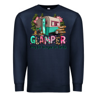 Navy glamper way too boujee for tents 2 Premium Sweatshirt - RanaPortraitStore