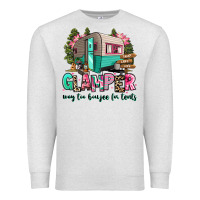Oatmeal Heather glamper way too boujee for tents 2 Premium Sweatshirt - RanaPortraitStore