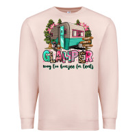 Pale Pink glamper way too boujee for tents 2 Premium Sweatshirt - RanaPortraitStore