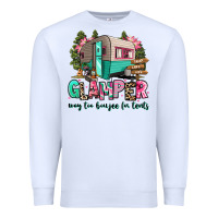 White glamper way too boujee for tents 2 Premium Sweatshirt - RanaPortraitStore