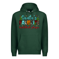 Sports Green santa s favorite basketball player Premium Hoodie - JahusDesignShop