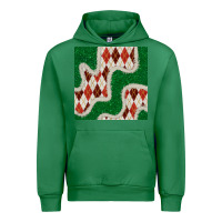Emerald christmas diamond plaid and green glitter seamless pattern Urban Hoodie - BundleAndBundleShop