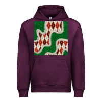 Mauve Wine christmas diamond plaid and green glitter seamless pattern Urban Hoodie - BundleAndBundleShop