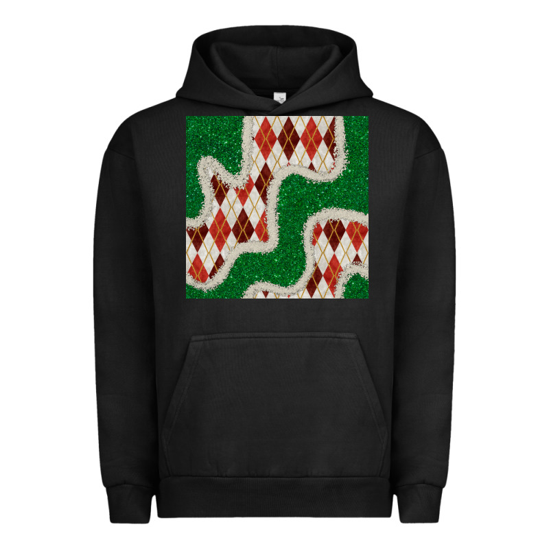 Christmas Diamond Plaid And Green Glitter Seamless Pattern Urban Hoodie by BundleAndBundleShop | Teevron