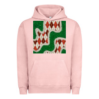Pigment Salmon christmas diamond plaid and green glitter seamless pattern Urban Hoodie - BundleAndBundleShop