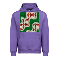 Tulip christmas diamond plaid and green glitter seamless pattern Urban Hoodie - BundleAndBundleShop