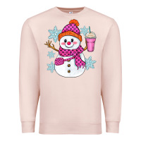 Pale Pink bougie snowman Premium Sweatshirt - Zillion Design Studio
