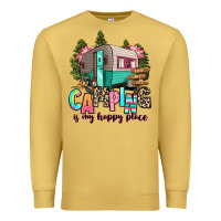 Antique Gold camping is my happy place Premium Sweatshirt - RanaPortraitStore