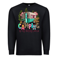 Black camping is my happy place Premium Sweatshirt - RanaPortraitStore
