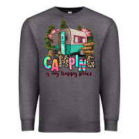 Charcoal Heather camping is my happy place Premium Sweatshirt - RanaPortraitStore