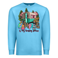 Ocean Blue camping is my happy place Premium Sweatshirt - RanaPortraitStore
