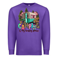 Purple camping is my happy place Premium Sweatshirt - RanaPortraitStore