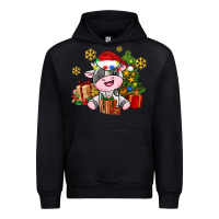 Black little cute christmas cow Urban Hoodie - AdoDesignShop