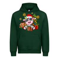 Forest Green little cute christmas cow Urban Hoodie - AdoDesignShop