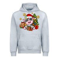 Heather Grey little cute christmas cow Urban Hoodie - AdoDesignShop