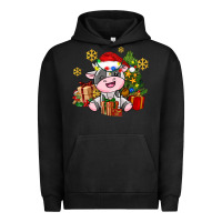 Pigment Black little cute christmas cow Urban Hoodie - AdoDesignShop