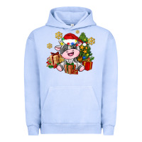Pigment Grape Ice little cute christmas cow Urban Hoodie - AdoDesignShop