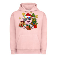 Pigment Salmon little cute christmas cow Urban Hoodie - AdoDesignShop