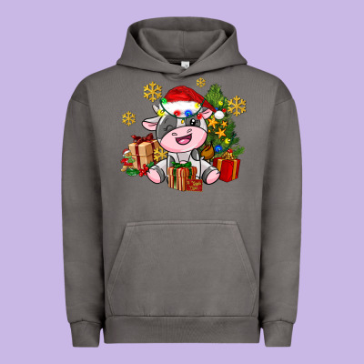 Little Cute Christmas Cow Urban Hoodie Designed By Adodesignshop