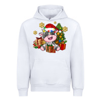 White little cute christmas cow Urban Hoodie - AdoDesignShop
