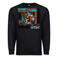 Black western cowboy wild west Premium Sweatshirt - texasbilliewilder