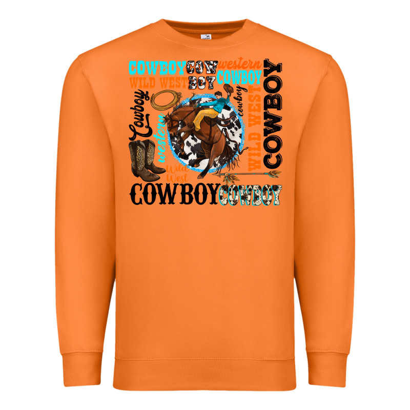 Western Cowboy Wild West Premium Sweatshirt by texasbilliewilder | Teevron