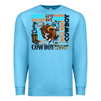 Ocean Blue western cowboy wild west Premium Sweatshirt - texasbilliewilder