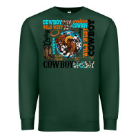 Sports Green western cowboy wild west Premium Sweatshirt - texasbilliewilder