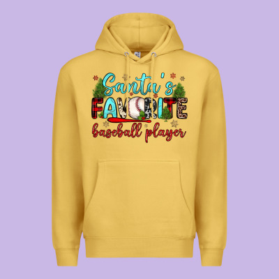 Santa S Favorite Baseball Player Premium Hoodie Designed By Jahusdesignshop