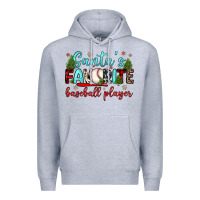 Heather Grey santa s favorite baseball player Premium Hoodie - JahusDesignShop