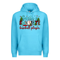 Ocean Blue santa s favorite baseball player Premium Hoodie - JahusDesignShop