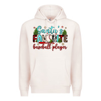 Pale Pink santa s favorite baseball player Premium Hoodie - JahusDesignShop