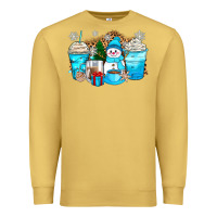 Antique Gold winter snowman coffee cups Premium Sweatshirt - Zillion Design Studio