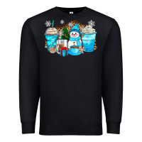 Black winter snowman coffee cups Premium Sweatshirt - Zillion Design Studio