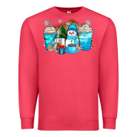 Cardinal winter snowman coffee cups Premium Sweatshirt - Zillion Design Studio