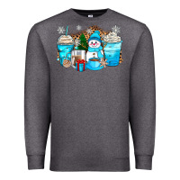 Charcoal Heather winter snowman coffee cups Premium Sweatshirt - Zillion Design Studio