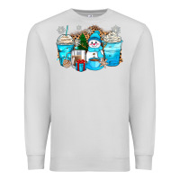 Dove Grey winter snowman coffee cups Premium Sweatshirt - Zillion Design Studio
