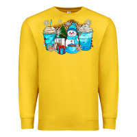 Lemon winter snowman coffee cups Premium Sweatshirt - Zillion Design Studio