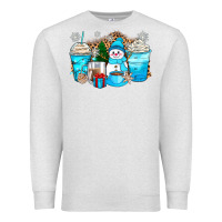 Oatmeal Heather winter snowman coffee cups Premium Sweatshirt - Zillion Design Studio