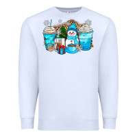 White winter snowman coffee cups Premium Sweatshirt - Zillion Design Studio