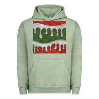 Pigment Oil Green christmas plaid and white glitter snow seamless pattern Urban Hoodie - BundleAndBundleShop