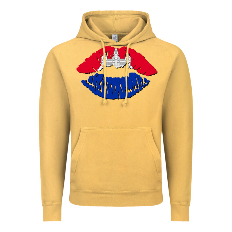 Cambodian Flag Lips Vintage Hoodie by AdoDesignShop | Teevron