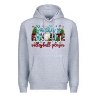 Heather Grey santa s favorite volleyball player Premium Hoodie - JahusDesignShop