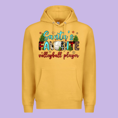 Santa S Favorite Volleyball Player Premium Hoodie Designed By Jahusdesignshop
