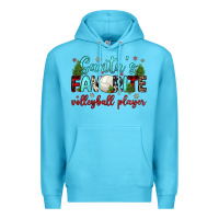 Ocean Blue santa s favorite volleyball player Premium Hoodie - JahusDesignShop