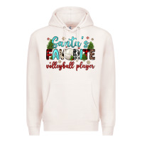 Pale Pink santa s favorite volleyball player Premium Hoodie - JahusDesignShop