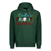 Sports Green santa s favorite volleyball player Premium Hoodie - JahusDesignShop