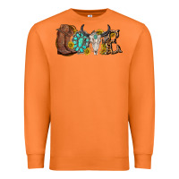 Carrot western love bull skull with gemstone and sunflowe Premium Sweatshirt - texasbilliewilder