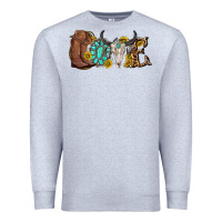 Heather Grey western love bull skull with gemstone and sunflowe Premium Sweatshirt - texasbilliewilder